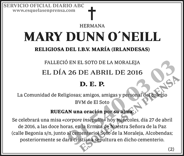 Mary Dunn O´Neill